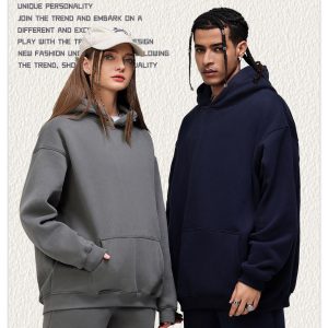 Oversized 2024 Fall/Winter Men's Trendy Thick Fleece-lined Hooded Sweatshirt